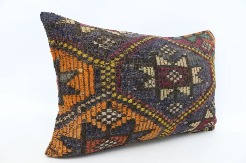 Pillow for Couch, 16x24 Blue Pillow Sham, Gift Pillow, Vintage Pillow, Wool Kilim Pillow Pillow Cover, Pillow Sham, Wholesale Pillow Cover - 3