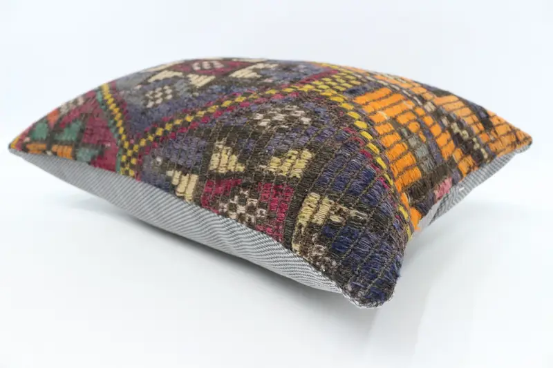 Pillow for Couch, 16x24 Blue Pillow Sham, Gift Pillow, Vintage Pillow, Wool Kilim Pillow Pillow Cover, Pillow Sham, Wholesale Pillow Cover - 6