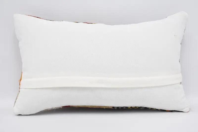 Decorative Bolster Pillow Cover, Turkish Pillow, Gift Pillow, Ikat Pillow Cover, Cushion Cover, Vintage Kilim Throw Pillow, 12x20 Brown Cushion Case - 6