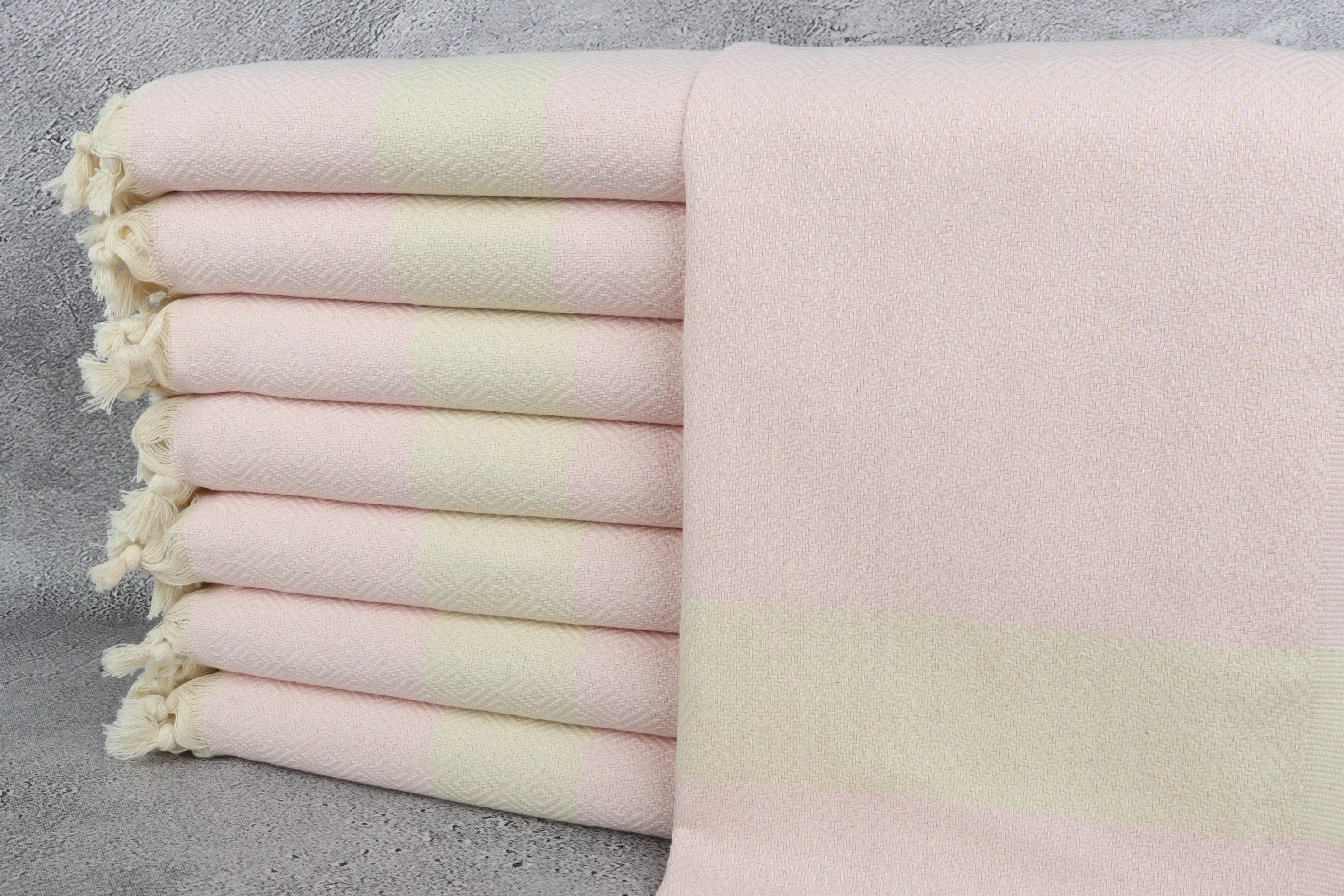 Light Powder Pink Cotton Hand Towel, 20x36, Kitchen & Tea Towel - 1