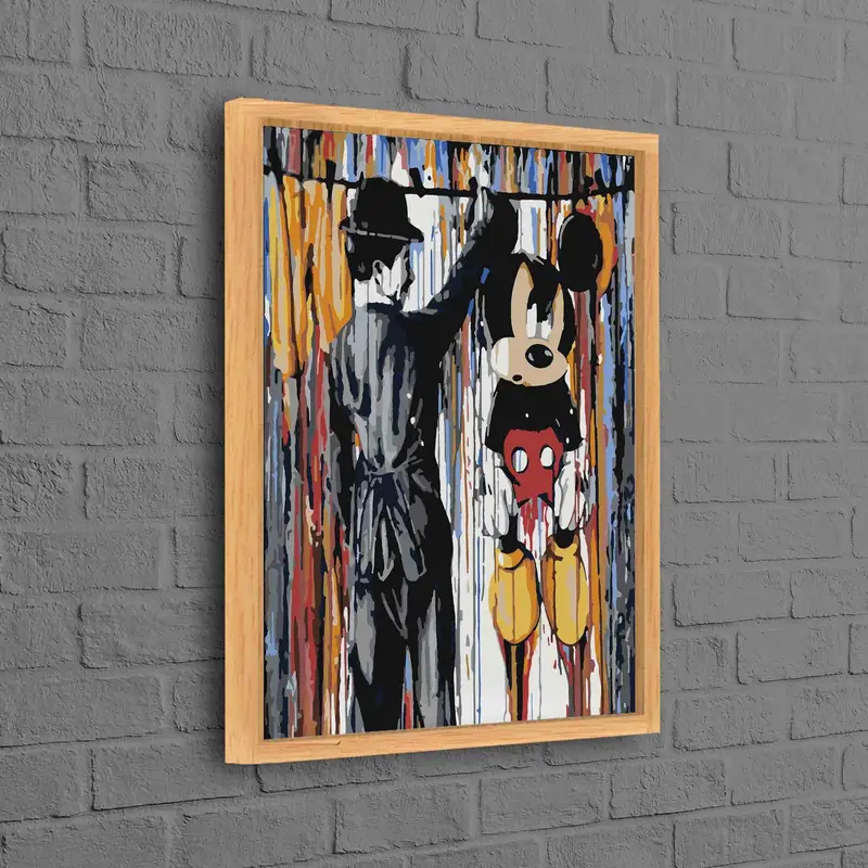 抽象的なグラフィティ ストリート キャンバス: 現代的なミッキー マウス アート プリント