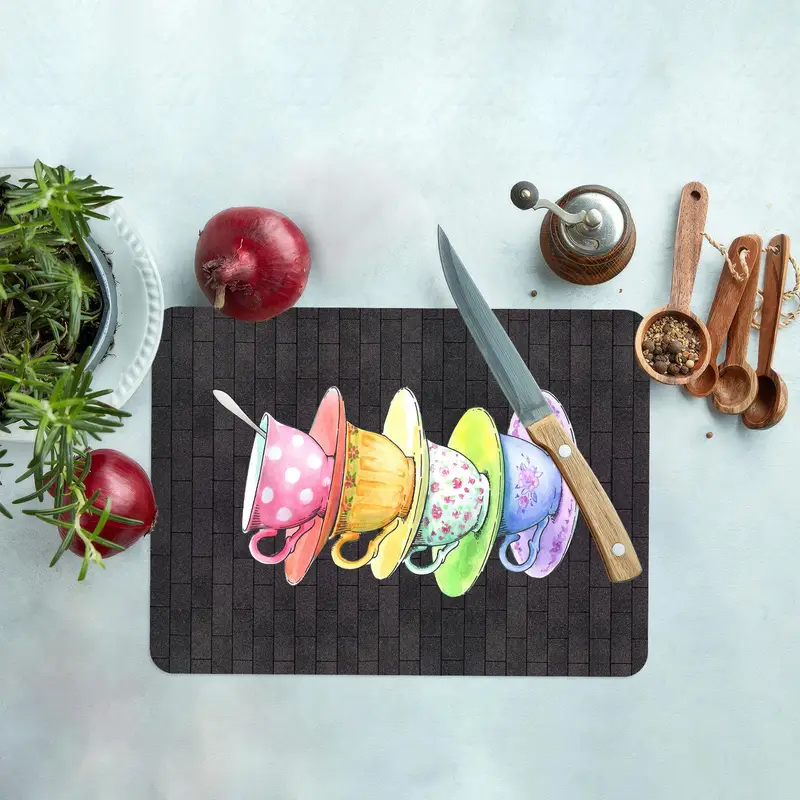 Tempered Glass Cutting Board with Non-Slip Feet for Kitchen