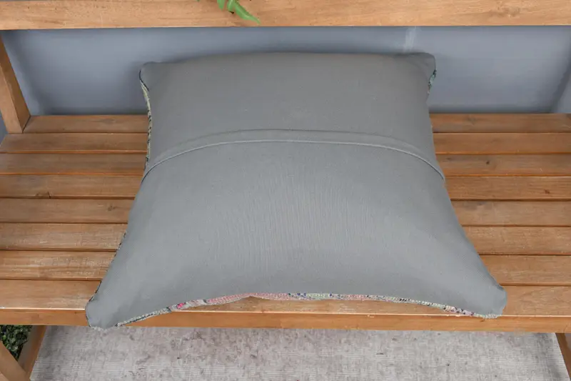 Embroidered Floral Pillow, 24x24 Inches Handmade Throw Pillow - 5