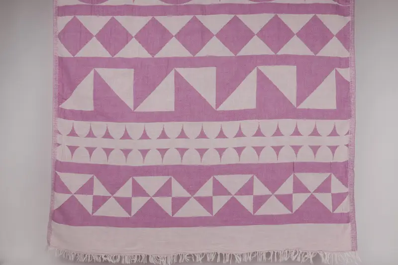 Summer Gift, Traditional Turkish peshtemal for hammam, Valentines Gift, Fouta towel, Embroidered Towel, 70x36 Cotton Compass Design Towel - 6
