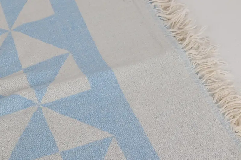 Summer Gift, Traditional Turkish peshtemal for hammam, Valentines Gift, Fouta towel, Embroidered Towel, 70x36 Cotton Compass Design Towel - 8