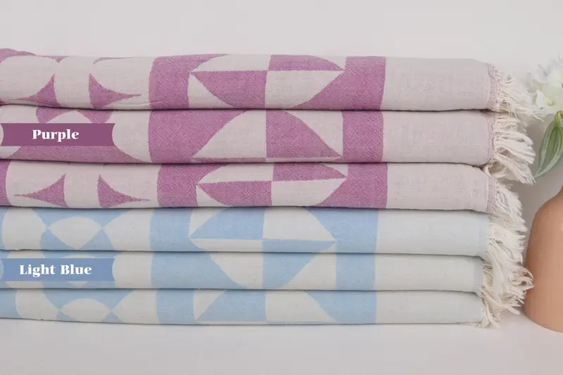 Summer Gift, Traditional Turkish peshtemal for hammam, Valentines Gift, Fouta towel, Embroidered Towel, 70x36 Cotton Compass Design Towel - 1