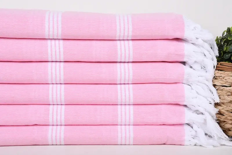 Birthday Gift, Best Friend Gift, Organic cotton peshtemal for spa and beach, Absorbent Turkish towel, 70x30 Cotton Striped Towel, Beach Towel Bulk - 2