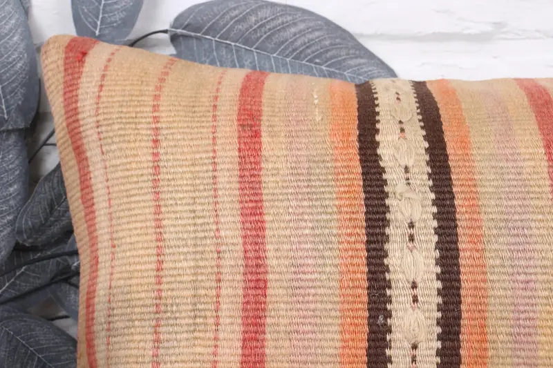 Gift Pillow, Pillow, Nomadic Pillow Sham, Boho Pillow, Vintage Kilim Throw Pillow, Bright Pillow Cover, 16x24 Beige Pillow Case - 2