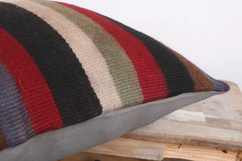 Kilim Pillow, Pillow Sham, Throw Kilim Pillow, Kilim Cushion Sham, Retro Pillow Cover, Anatolian Cushion, 18x18 Brown Pillow - 6