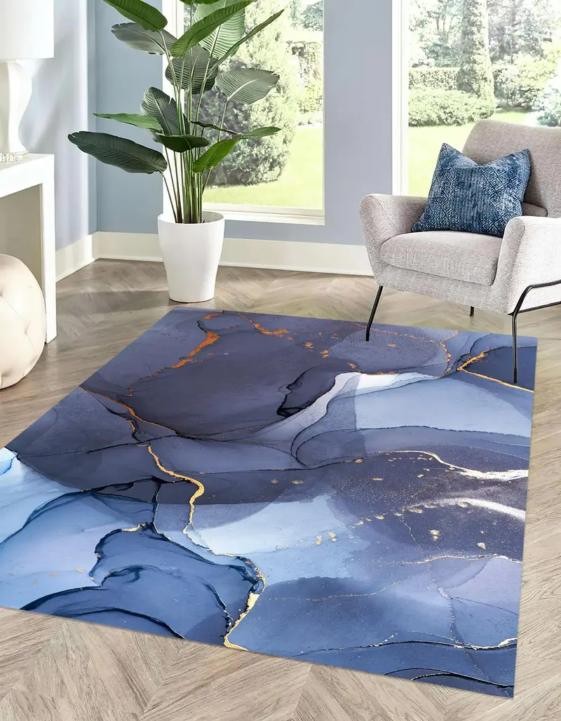 Luxury Marble Printed Rug: Elegant Design for Modern Spaces