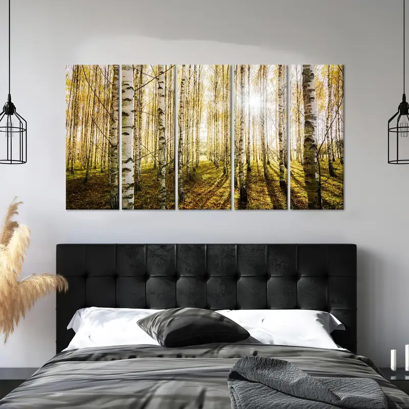 Birch Trees Art, Forest Canvas Decor, Tree Landscape, Forest Landscape, Trees Art Decor, Wall Hanging Art, Canvas Art Decor,Modern Art Decor - 1