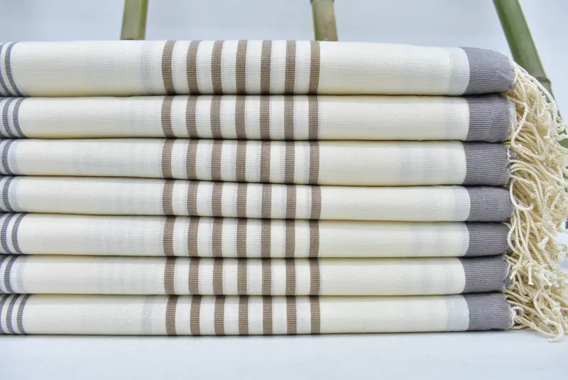 Embroidered Towel, 70x40 Cotton Striped Towel, Wedding Favors, Guest Towel, Wedding Shower Gift, Scarf Towel, Bachelorette Party Gifts Bridesmaids - 1