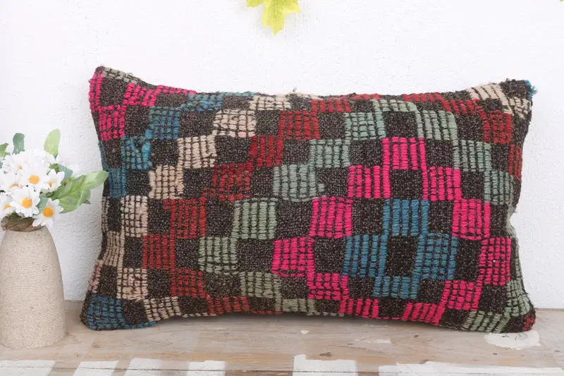 Ethnic Pillow Cover Pillow Case, Cushion Cover, Vintage Pillow, Pillow for Couch, Wholesale Cushion, 12x20 Red Pillow Case, Kilim Pillow Cover - 2