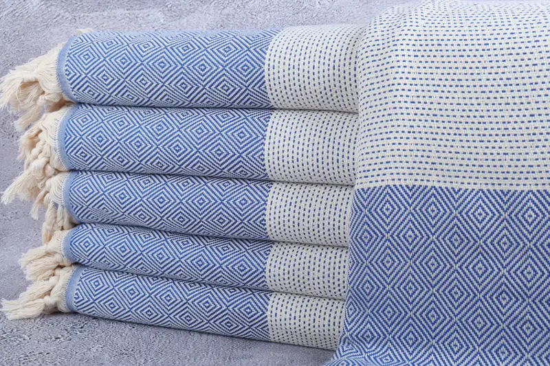 Turkish Beach Blanket, 96x80 Cotton Diamond Towel, Decorative Blanket, Aesthetic Blanket, Personalized Gifts, Bachelor Gift, Custom Blanket - 1