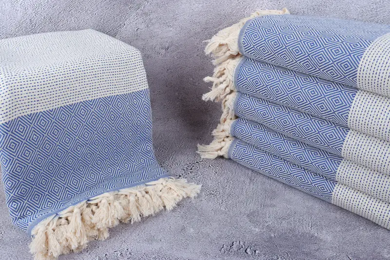 Turkish Beach Blanket, 96x80 Cotton Diamond Towel, Decorative Blanket, Aesthetic Blanket, Personalized Gifts, Bachelor Gift, Custom Blanket - 3