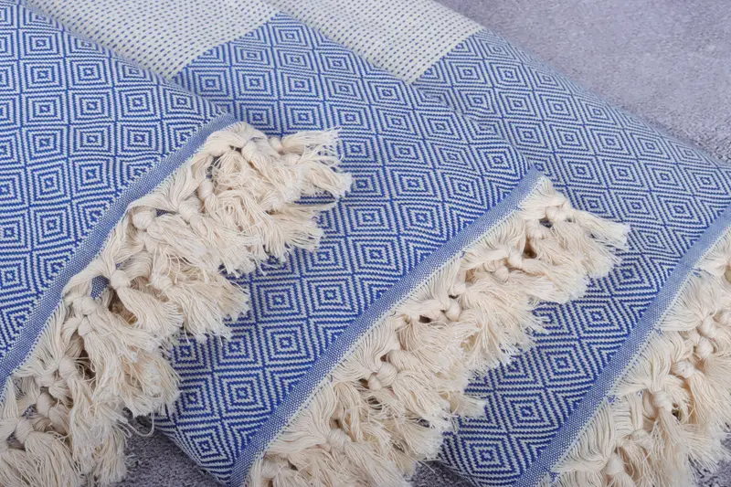 Turkish Beach Blanket, 96x80 Cotton Diamond Towel, Decorative Blanket, Aesthetic Blanket, Personalized Gifts, Bachelor Gift, Custom Blanket - 5