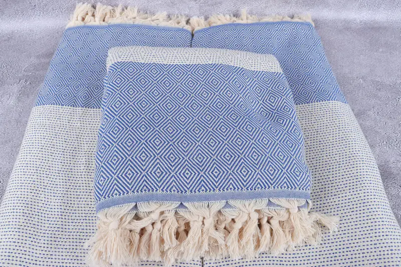Turkish Beach Blanket, 96x80 Cotton Diamond Towel, Decorative Blanket, Aesthetic Blanket, Personalized Gifts, Bachelor Gift, Custom Blanket - 4