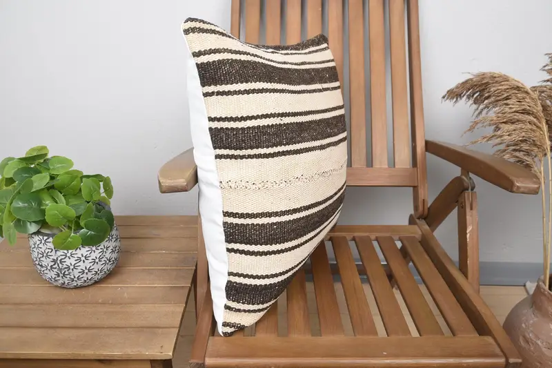 Pillow for Couch, Nautical Throw Pillow, Pillow Case, Toss Pillow Sham, Vintage Kilim Pillow, 20x20 Beige Pillow Sham, Gift Pillow - 2