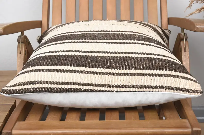 Pillow for Couch, Nautical Throw Pillow, Pillow Case, Toss Pillow Sham, Vintage Kilim Pillow, 20x20 Beige Pillow Sham, Gift Pillow - 5