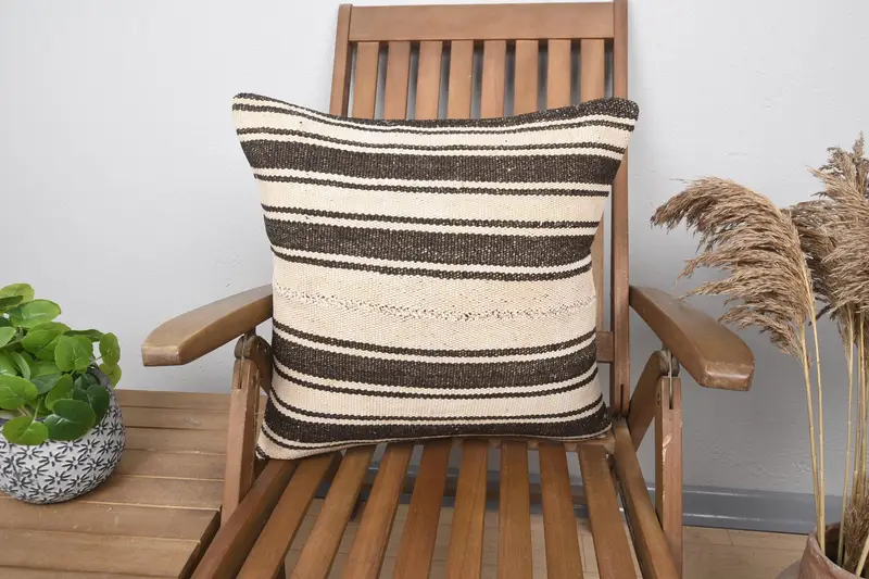Pillow for Couch, Nautical Throw Pillow, Pillow Case, Toss Pillow Sham, Vintage Kilim Pillow, 20x20 Beige Pillow Sham, Gift Pillow - 1