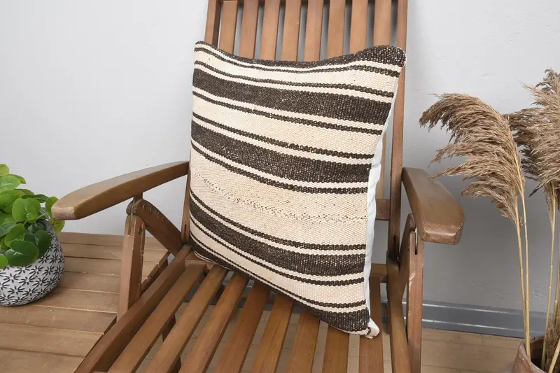 Pillow for Couch, Nautical Throw Pillow, Pillow Case, Toss Pillow Sham, Vintage Kilim Pillow, 20x20 Beige Pillow Sham, Gift Pillow - 3
