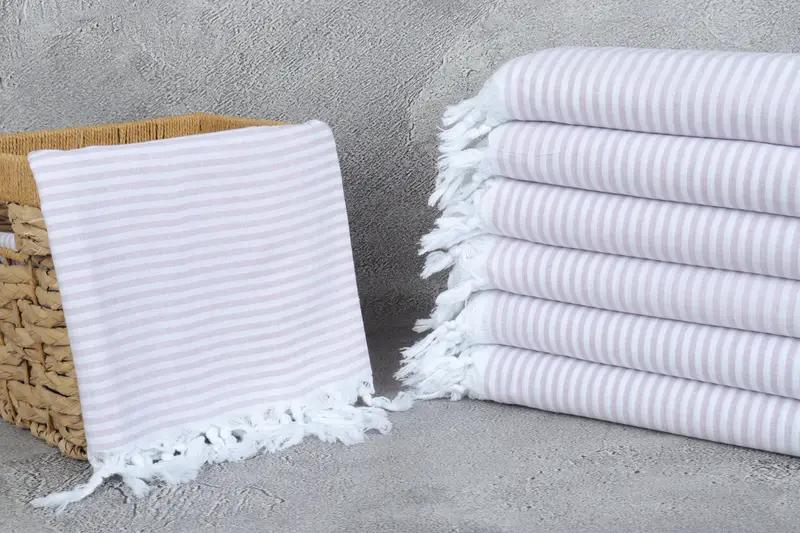 Bridesmaid Gift Towel, Wedding Shower Gift, Quick-dry peshtemal, 68x36 Cotton Striped Towel, Luxury Turkish beach towel with fringe, Handmade Gift - 3