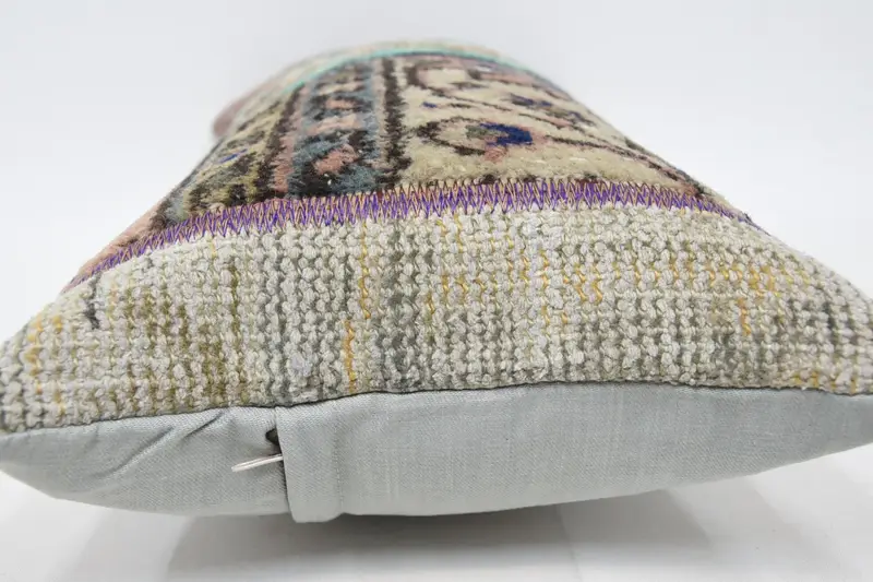 Pillow for Sofa, Indoor Pillow, Handmade Rug Seat Pillow Case, Kilim Cushion Sham, 12x24 Beige Cushion, Pillow, Antique Pillows, Pet Pillow Cover - 5