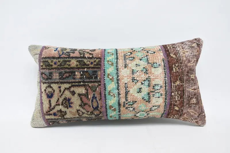 Pillow for Sofa, Indoor Pillow, Handmade Rug Seat Pillow Case, Kilim Cushion Sham, 12x24 Beige Cushion, Pillow, Antique Pillows, Pet Pillow Cover - 1