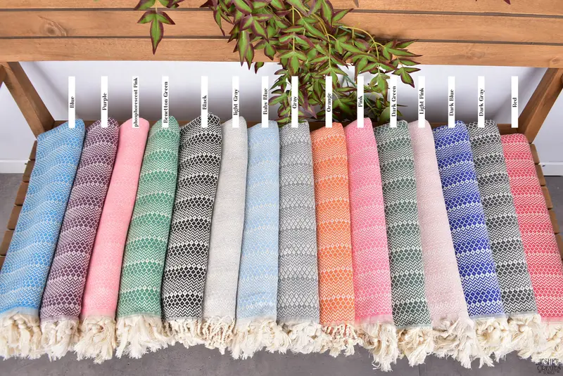 70x38 Cotton Diamond Towel, Bachelorette Towel, Cotton towel, Grandma Gift, Bridemaids Beach Towel, Personalized Wedding Gift, Organic Turkish towel - 2