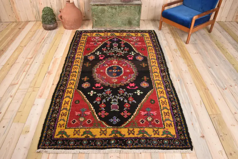 Teppich mit rotem Rand, 4,9 x 7,9 Fuß, elegantes Dekor