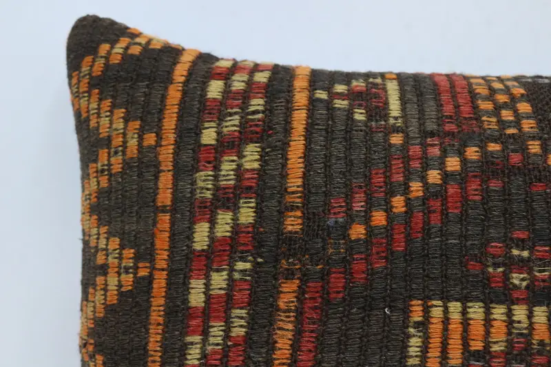 Tribal Pillow, Home Decor Pillow, Throw Kilim Pillow, Pillow Sham, 16x24 Brown Pillow, Traditional Pillow Sham, Boho Pillow Sham Cover - 2