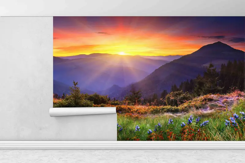 Nature View Paper Art, Sunrise View Digital Paper, View Wall Poster, Mountain Landscape Wall Print, Wallpaper Mural Art, Nature Landscape, - 9