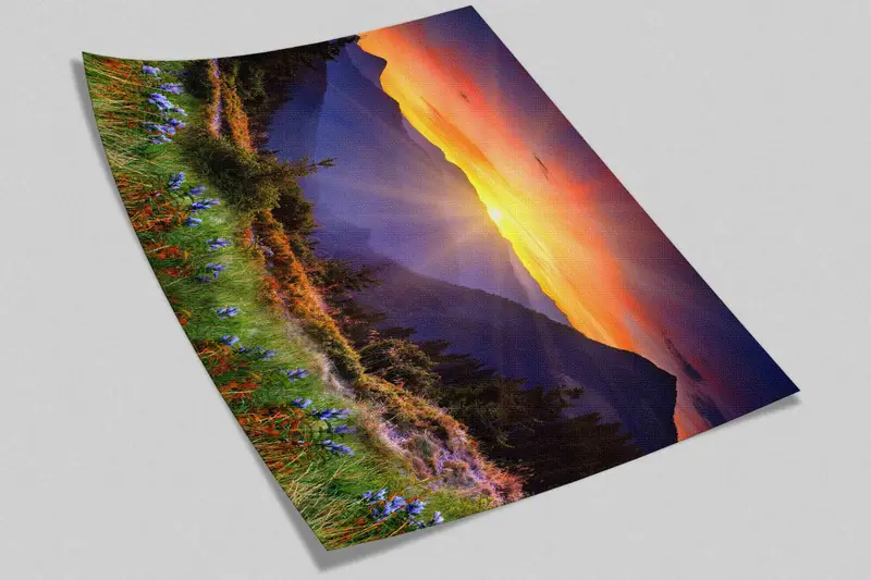 Nature View Paper Art, Sunrise View Digital Paper, View Wall Poster, Mountain Landscape Wall Print, Wallpaper Mural Art, Nature Landscape, - 1