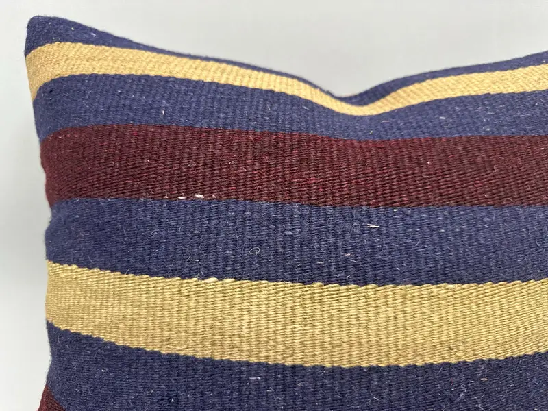 Turkish Kilim Pillow, 20x20 Blue Pillow, Decorative Throw Cushion, Pillow Sham, Handmade Kilim Cushion, Vintage Kilim Throw Pillow - 5