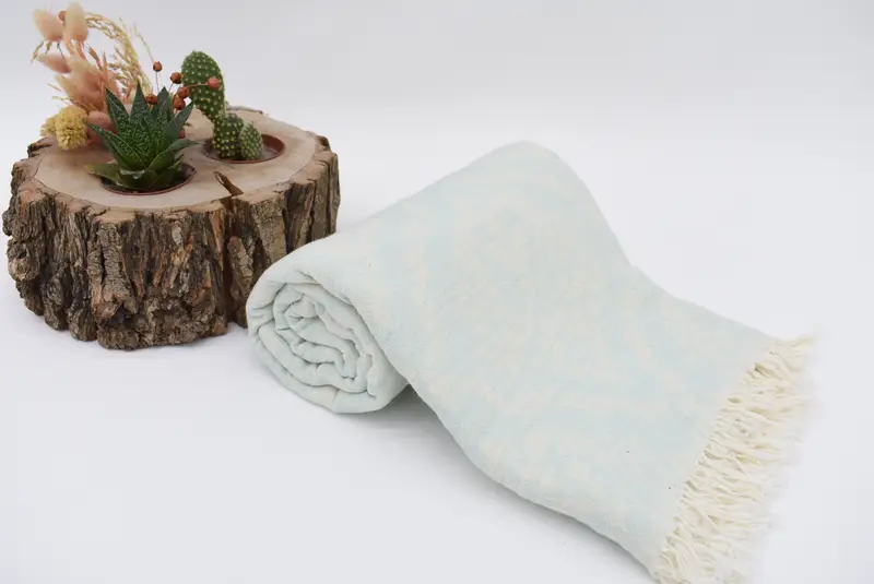 Organic Cotton Towel, 68x36 Cotton Baroque Towel, Bachelor Gifts, Hammam towel, Baby Boy Gift, Turkish beach towel with fringe, Summer Gift - 8