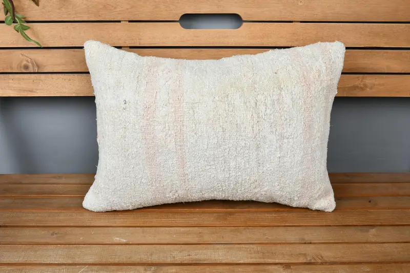 Neutral Pillow Case, Pillow Case, Floor Pillow Cover, Interior Designer Pillow, 16x24 Beige Cushion Cover, Kilim Cushion Sham, Turkish Kilim Pillow - 6
