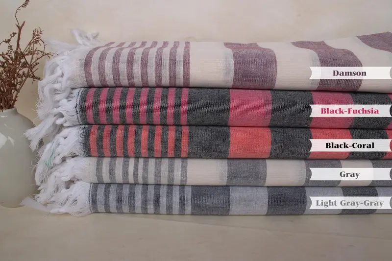 Christmas Favors, Friends Beach Towel, 68x36 Cotton Striped Towel, Personalized Beach Towel, Embroidered Towel, Embroidery Towel, Sand-free towel - 1