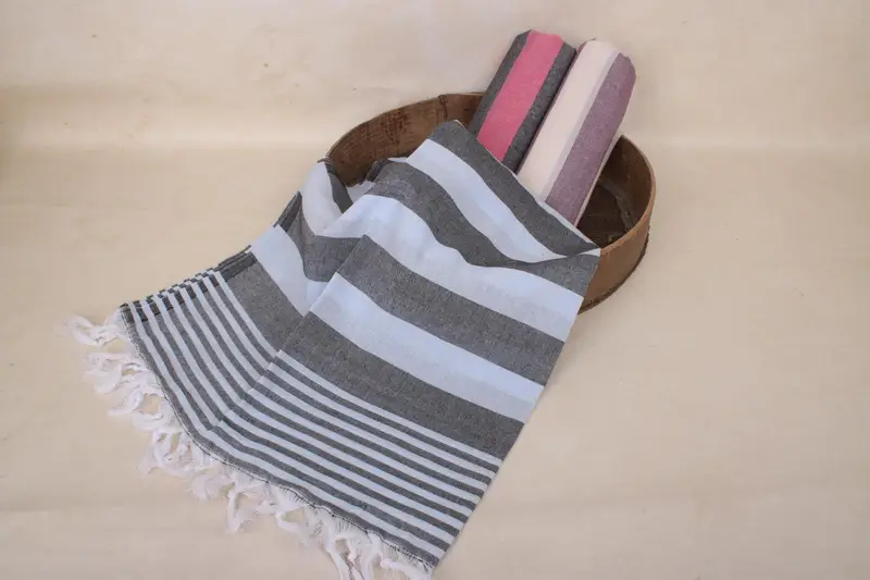 Christmas Favors, Friends Beach Towel, 68x36 Cotton Striped Towel, Personalized Beach Towel, Embroidered Towel, Embroidery Towel, Sand-free towel - 6