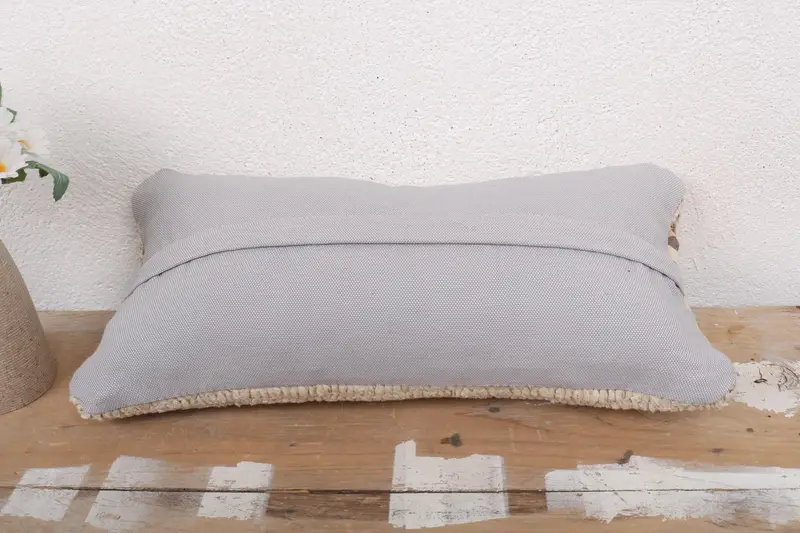 Crochet Pattern Pillow Sham, Home Decor Pillow, 8x16 Beige Pillow Case, Turkish Kilim Pillow, Pillow Cover, Christmas Cushion Cover, Boho Pillow - 7