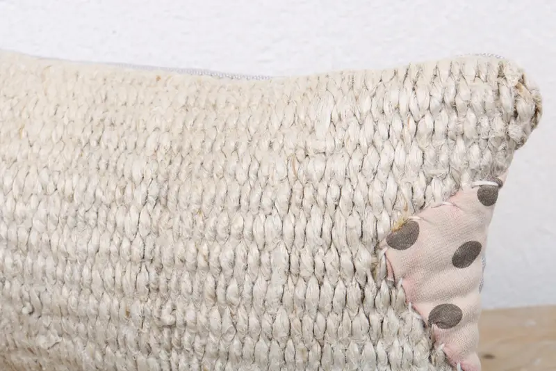 Crochet Pattern Pillow Sham, Home Decor Pillow, 8x16 Beige Pillow Case, Turkish Kilim Pillow, Pillow Cover, Christmas Cushion Cover, Boho Pillow - 5
