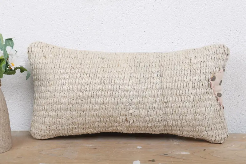 Crochet Pattern Pillow Sham, Home Decor Pillow, 8x16 Beige Pillow Case, Turkish Kilim Pillow, Pillow Cover, Christmas Cushion Cover, Boho Pillow - 2