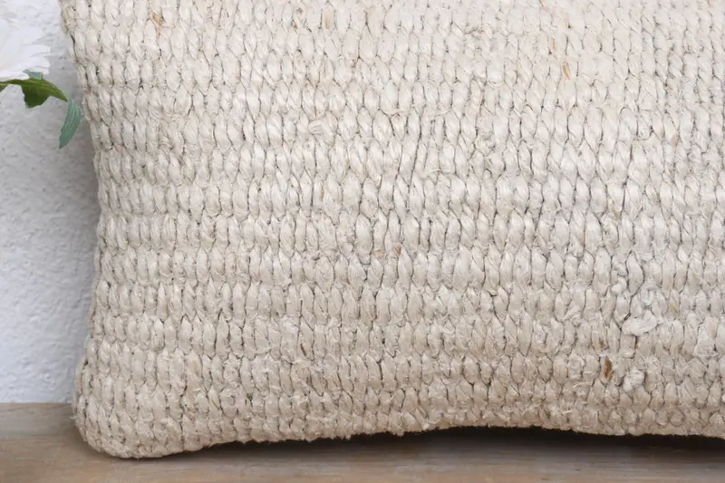 Crochet Pattern Pillow Sham, Home Decor Pillow, 8x16 Beige Pillow Case, Turkish Kilim Pillow, Pillow Cover, Christmas Cushion Cover, Boho Pillow - 3
