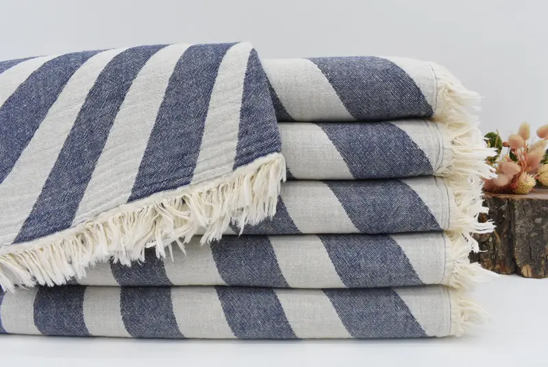 Bath Towel Bachelorette Gift Custom Navy Blue Sun Design, 70x36 Inches