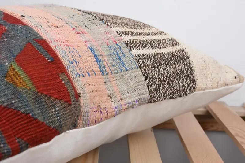 Pillow, Decorative Bolster Cushion Cover, Tribal Cushion Case, Throw Kilim Pillow, Vintage Kilim Throw Pillow, Gift Pillow, 16x24 Beige Pillow Cover - 7