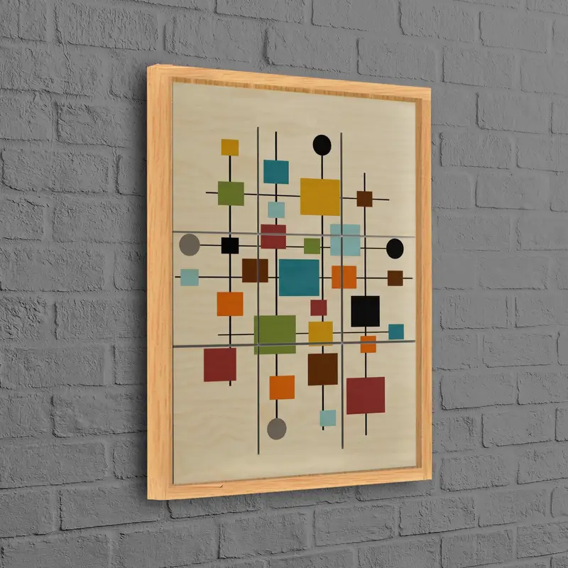 Orta Yüzyıl Boho Soyut Kanvas Tablo Tablo - Trendy Oda Dekoru