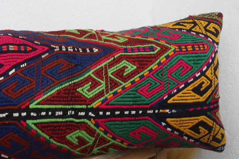 12x36 Blue Cushion Cover, Vintage Kilim Pillow, Kilim Pillow, Gift Pillow, Turkish Corner Cushion Cover, Pillow Cover, Office Chair Pillow - 5