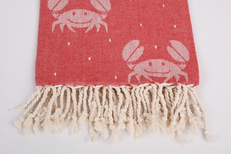 Personalized Gift, 68x40 Cotton Crab Design Towel, Beach towel, Beach Towel Gift, Luxury Turkish peshtemal beach towel, Gym Towel, Bridesmaid Favors - 4
