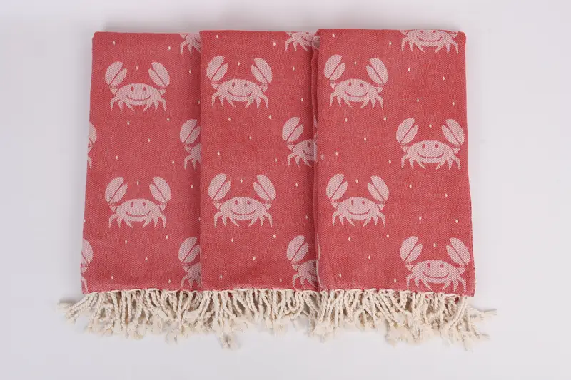 Personalized Gift, 68x40 Cotton Crab Design Towel, Beach towel, Beach Towel Gift, Luxury Turkish peshtemal beach towel, Gym Towel, Bridesmaid Favors - 8