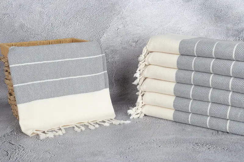 36x16 Cotton Striped Towel, Kitchen Towel, Gifts For Him, Bridal Party Gifts, Small Bath Towels, Gift For Wedding Day, Monogram Kitchen Towel - 3