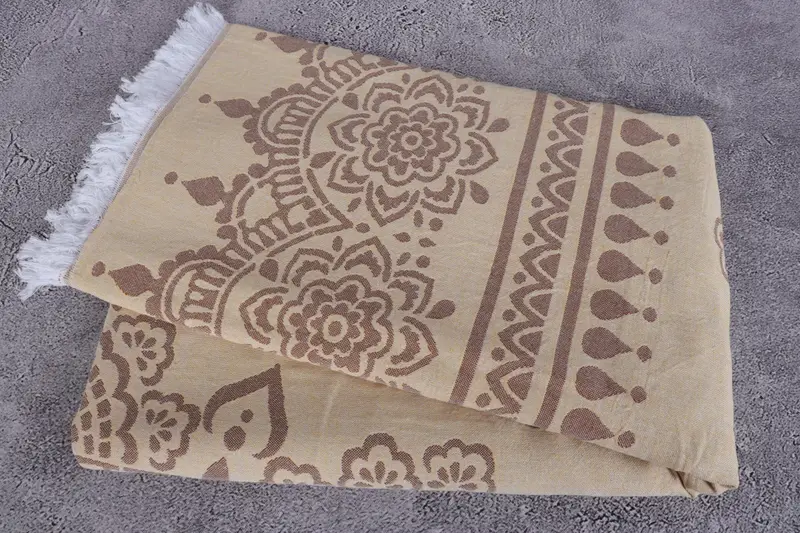 Best Beach Towel, 70x40 Cotton Floral Patterned Towel, Home Gift, Luxury towel, Organic cotton peshtemal for spa and beach, Best Friend Gift - 7